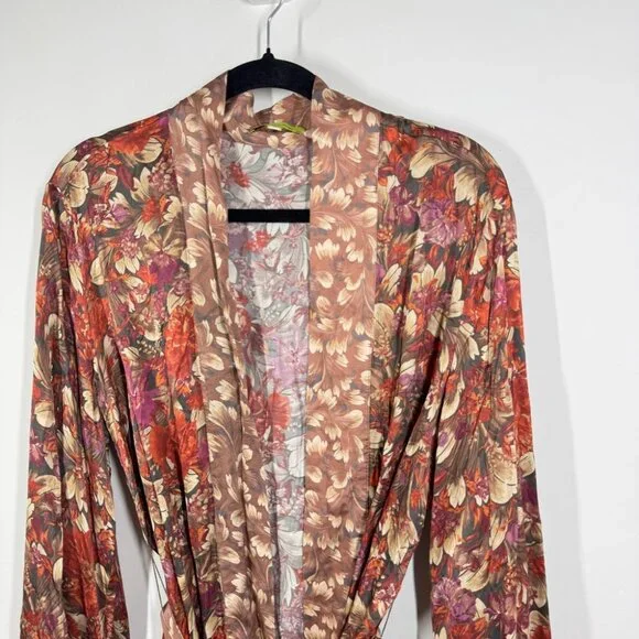 REVOLVE Tell Your Friends Floral Kimono Robe  Size S Boho Sheer Tie Waist - Picture 3 of 14